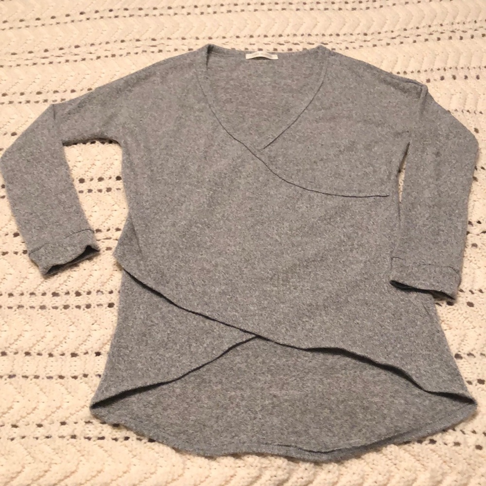 Grey wrap sweater (Mindy maes market)